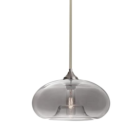 Besa Lighting Bana Cord Pendant, Smoke, Satin Nickel Finish, 1x60W Incandescent 1TT-BANASM-SN